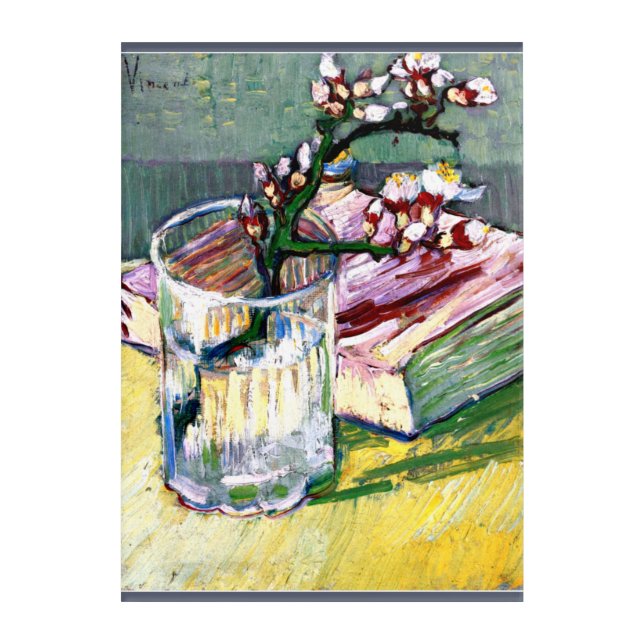 Van Gogh - Blossoming Almond Branch with a Book Acrylic Print (Front)
