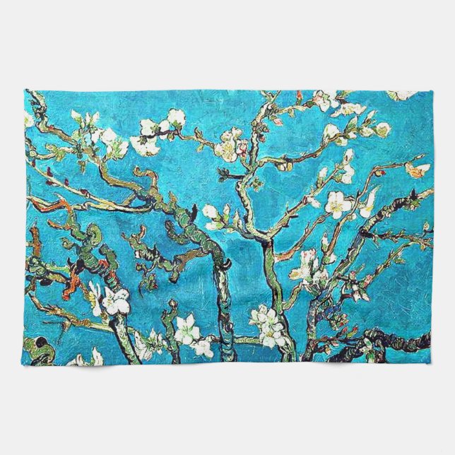 Van Gogh - Blossoming Almond Branches Kitchen Towel (Horizontal)