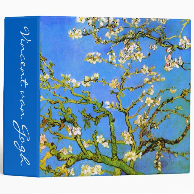 Van Gogh: Blossoming Almond Tree Branches 3 Ring Binder (Front/Spine)