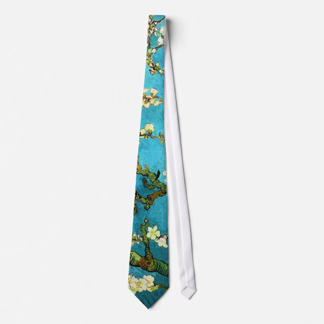 Van Gogh Blossoming Almond Tree (F671) Fine Art Tie (Front)