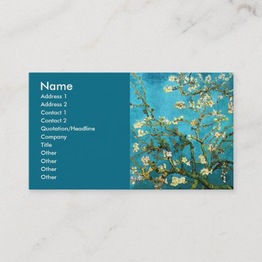 Customizable Van Gogh Blossoming Almond Tree (F671) Fine Art Business Card