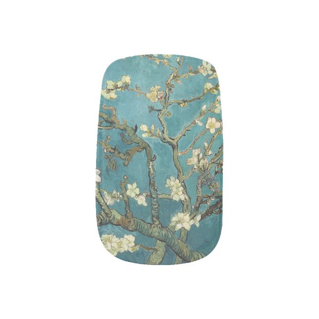 Van Gogh - Blossoming Almond Tree Minx Nail Art (Right Thumb)