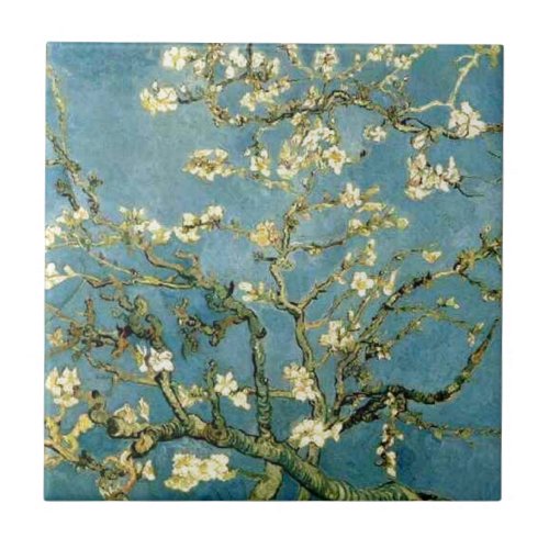 Van Gogh Blossoming Almond Tree Vintage Art Tile