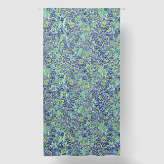 Van Gogh Blue Irises Pattern Blackout Curtains
