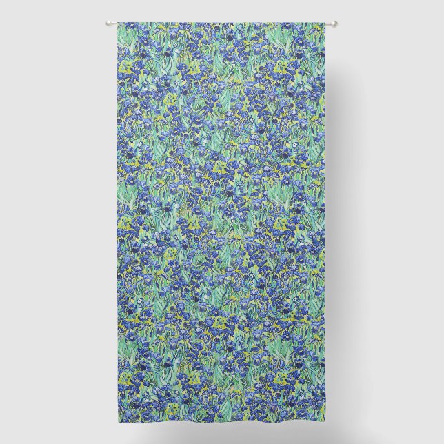 Van Gogh Blue Irises Pattern Blackout Curtains (Front)