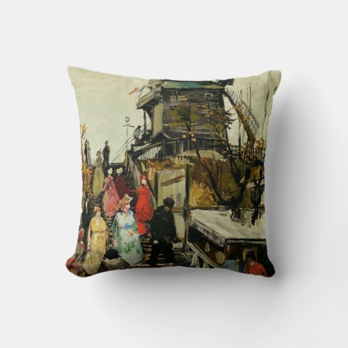 Van Gogh _ Blute_Fin Mill Throw Pillow