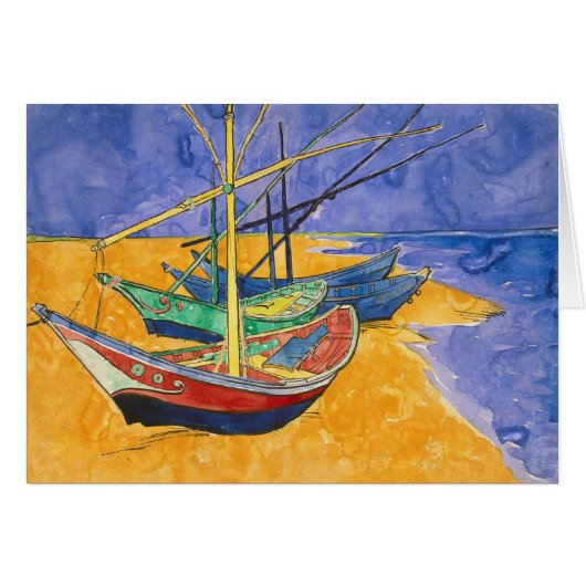 Van Gogh Boats Impressionism Beach Cards (Front Horizontal)