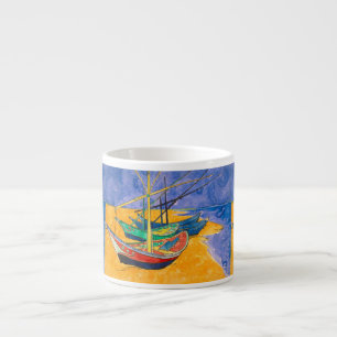 Van Gogh Boats Impressionism Beach Espresso Cup