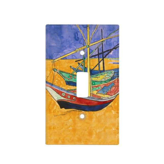 Van Gogh Boats Impressionism Beach Light Switch Cover (Front)
