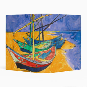 Van Gogh Boats Impressionism Beach Mini Binder
