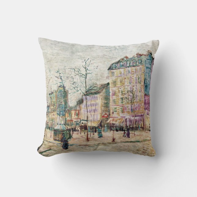 Van Gogh: Boulevard de Clichy Throw Pillow (Front)