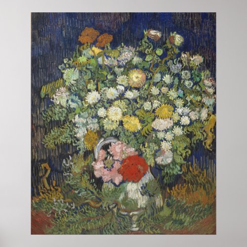 Van Gogh Bouquet Flowers Vase Painting Poster
