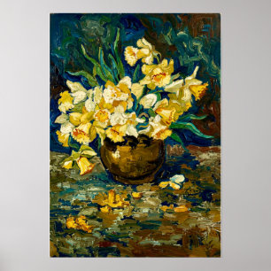 Van Gogh Bowl with Daffodils Poster
