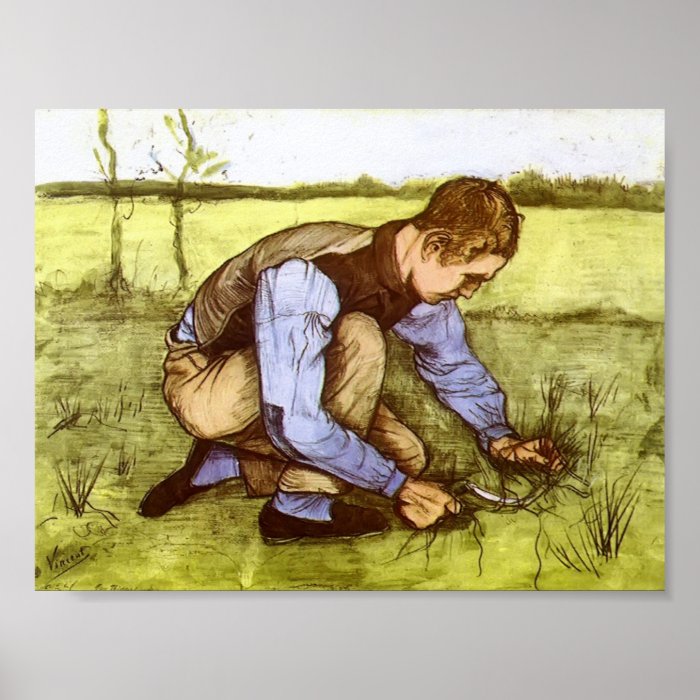 Van Gogh   Boy Cutting Grass with a Sickle Posters