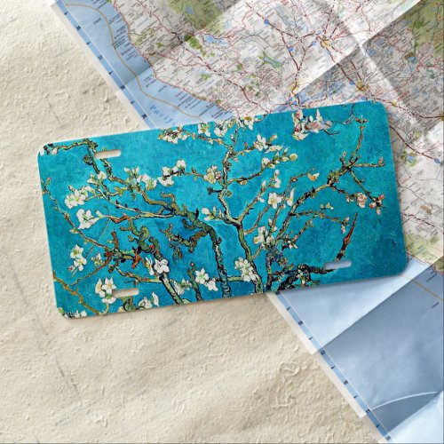 Van Gogh _ Branches with Almond Blossoms License Plate