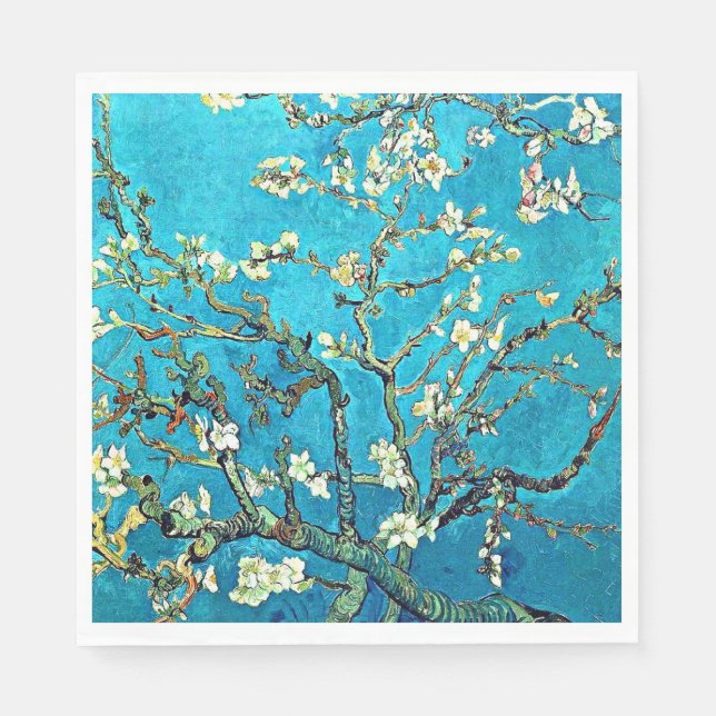 Van Gogh - Branches with Almond Blossoms Napkins (Front)