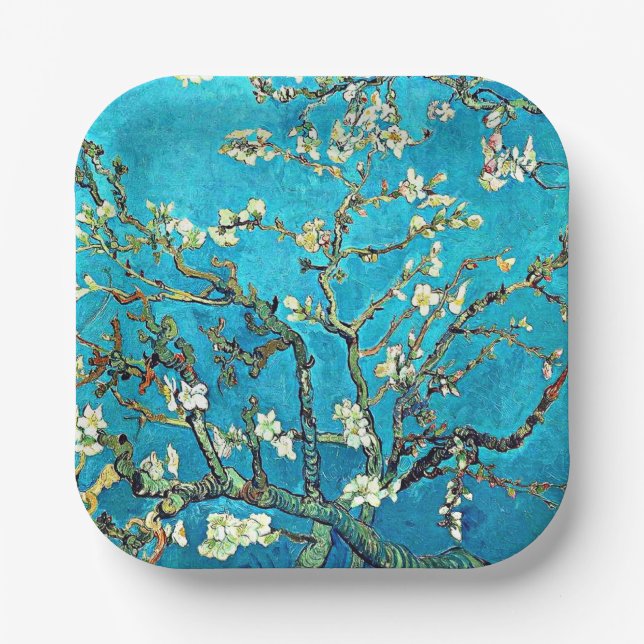 Van Gogh - Branches with Almond Blossoms Paper Plates (Front)