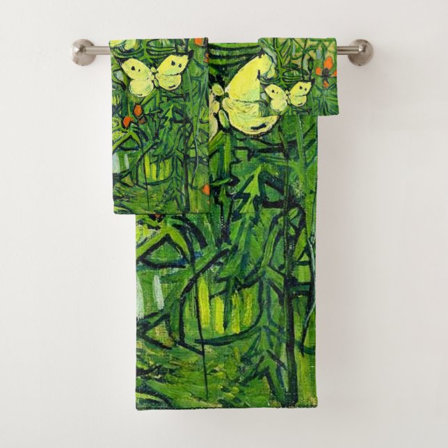 Van Gogh - Butterflies and Poppies Bath Towel Set (Insitu)