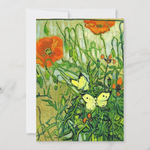 Van Gogh _ Butterflies and Poppies Card