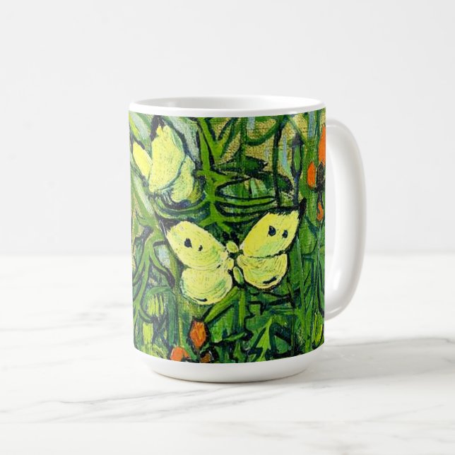 Van Gogh - Butterflies and Poppies Coffee Mug (Front Right)