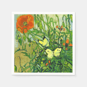 Van Gogh - Butterflies and Poppies Napkins