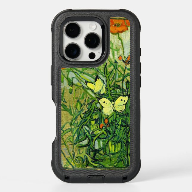 Van Gogh - Butterflies and Poppies Otterbox iPhone Case (Back)