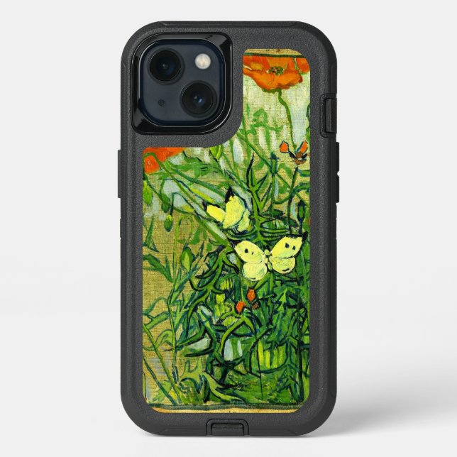 Van Gogh - Butterflies and Poppies Otterbox iPhone Case (Back)
