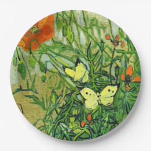 Van Gogh - Butterflies and Poppies Paper Plates
