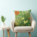 Van Gogh - Butterflies and Poppies Throw Pillow<br><div class="desc">Butterflies and Poppies,  fine art painting by Vincent van Gogh</div>