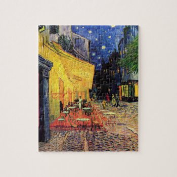Van Gogh - Cafe Terrace At Night (1888) Jigsaw Puzzle by wesleyowns at Zazzle