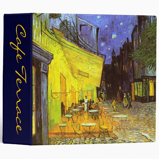 Van Gogh: Cafe Terrace at Night 3 Ring Binder (Front/Spine)