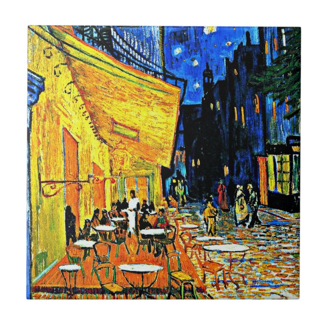 Van Gogh - Cafe Terrace at Night Ceramic Tile (Front)