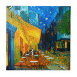 Van Gogh Café Terrace at Night Ceramic Tile<br><div class="desc">Tile featuring Vincent van Gogh’s oil painting Café Terrace at Night (1888). Yellow stars paint the blue night sky above an outdoor café in France. A marvelous gift for fans of Post-Impressionism and Dutch art.</div>