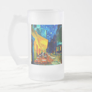 Van Gogh Café Terrace at Night Frosted Glass Beer Mug