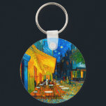 Van Gogh Café Terrace at Night Keychain<br><div class="desc">Keychain featuring Vincent van Gogh’s oil painting Café Terrace at Night (1888). Yellow stars paint the blue night sky above an outdoor café in France. A marvelous gift for fans of Post-Impressionism and Dutch art.</div>