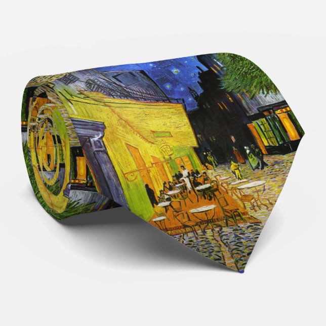 Van Gogh, “ Café Terrace at Night ”  Neck Tie (Rolled)