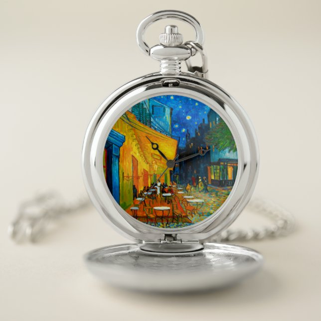 Van Gogh Café Terrace at Night Pocket Watch (Inside)