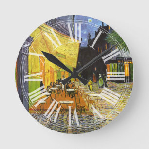 Van Gogh Cafe Terrace at Night Round Clock