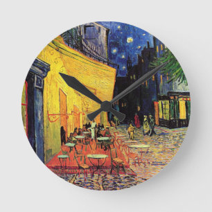 Van Gogh Cafe Terrace At Night Round Clock