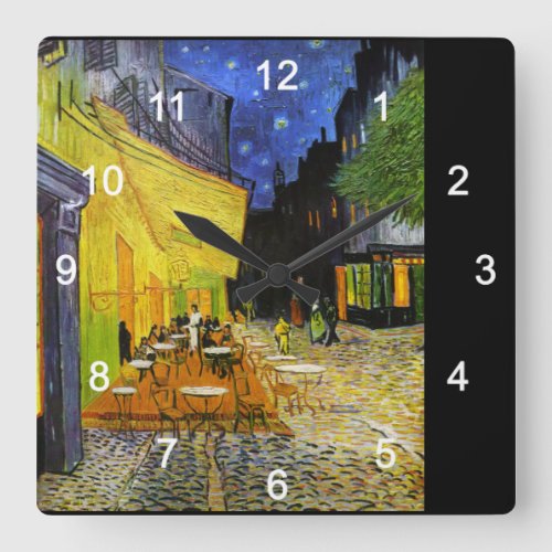 Van Gogh  Cafe Terrace at Night Square Wall Clock