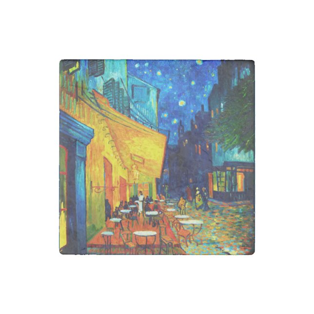 Van Gogh Café Terrace at Night Stone Magnet (Front)