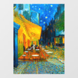 Van Gogh Café Terrace at Night Window Cling<br><div class="desc">Window Cling featuring Vincent van Gogh’s oil painting Café Terrace at Night (1888). Yellow stars paint the blue night sky above an outdoor café in France. A marvelous gift for fans of Post-Impressionism and Dutch art.</div>