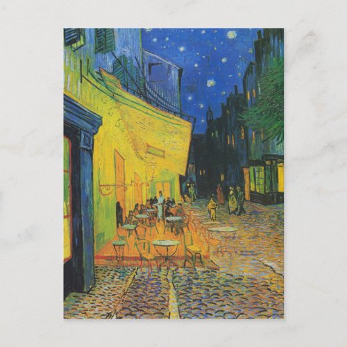 Van Gogh  Cafe Terrace Change of Address Announcement Postcard