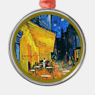 Van Gogh - Cafe Terrace, famous painting, Metal Ornament