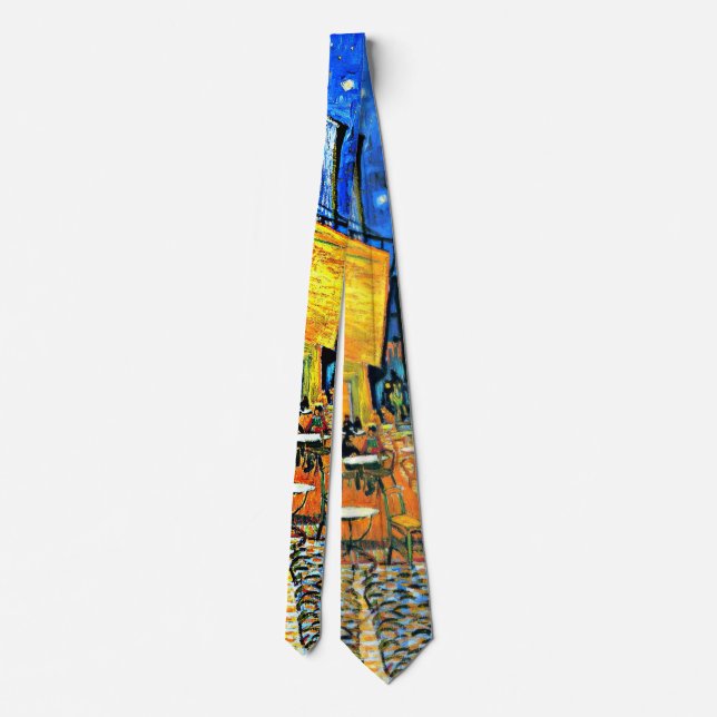 Van Gogh - Cafe Terrace, famous painting Neck Tie (Back)