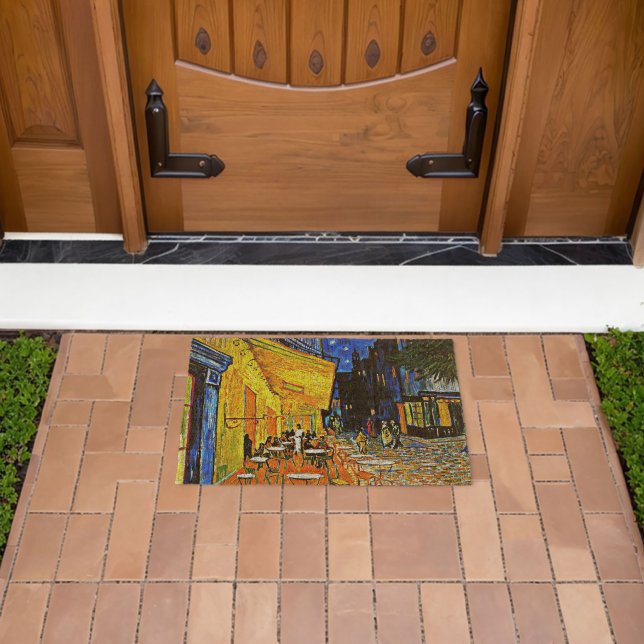 Van Gogh - Cafe Terrace, Fiber Doormat (Insitu (Outdoor))