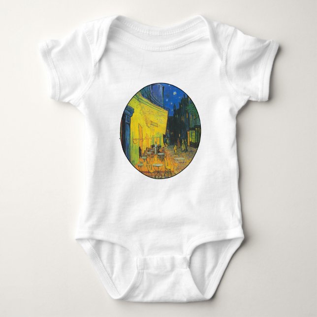 Van Gogh Cafe Terrace French Street Scene Baby Bodysuit (Front)