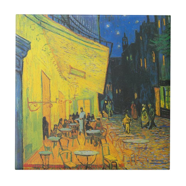 Van Gogh Cafe Terrace French Street Scene Ceramic Tile (Front)