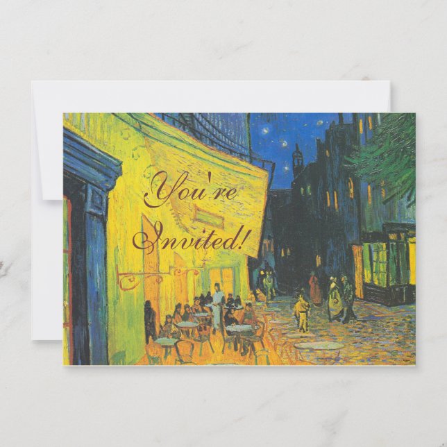 Van Gogh Cafe Terrace French Street Scene Invitation (Front)