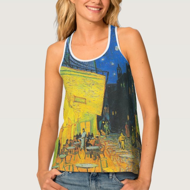 Van Gogh Cafe Terrace French Street Scene Tank Top (Front)